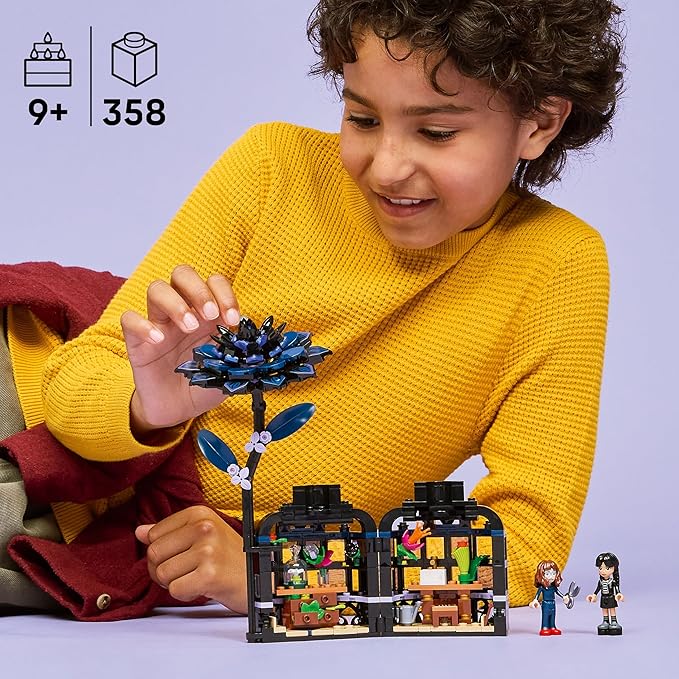 LEGO Wednesday Black Dahlia Flower Building Toy - Pretend Play Set for Girls &amp Boys Ages 9+ - with Wednesday Addams &amp Professor Minidolls - Building Blocks for Kids - Gift Idea for Birthdays