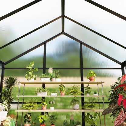Garvee 6 x 10 FT Greenhouse, Greenhouses for Outside, Polycarbonate Greenhouse with Aluminum Frame, Lockable Door and Ajustable Roof Vent for Backyard, Green Houses for Outside Garden Backyard, Patio