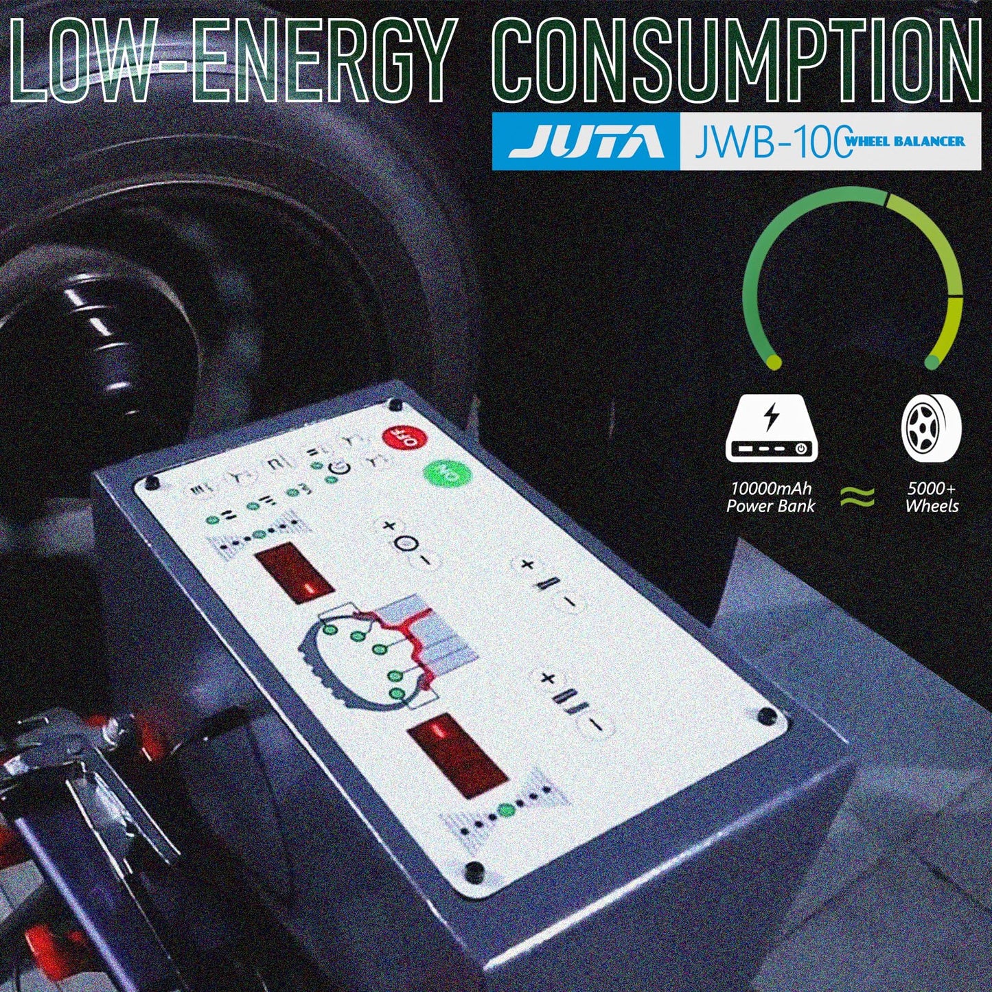 JUTA JWB-100 Portable Automotive Wheel Balancer Manual Car Tire Balancing Machine Powered by USB