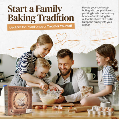 Nuvèro·Homz Sourdough Bread Baking Supplies, Banneton Bread Proofing Basket 9 Inch Round Sourdough Kit with Tools & Supplies, Proofing Baskets for Sourdough Bread Baking - Ideal Gift Set for Bakers