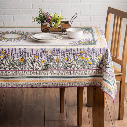 Maison d' Hermine Table Cloth Square Table 100% Cotton 54 x 54 Inches Tablecloth Reusable Decorative for Dining Kitchen Room Farmhouse Home Gifts for Mothers Day Spring Summer - Fanny Lavender