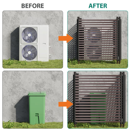 Garvee Privacy Fence Panels for Outside, 48" h×106" w 3-Panel No-Dig, Rustproof Decorative Garden Barrier, Air Conditioner Fence Panels, Pool Equipment Enclosure, Trash Can Screens, Easy Install
