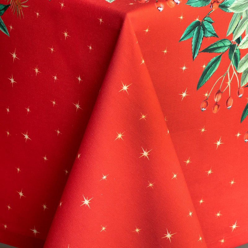 Maison d' Hermine Table Cloth Rectangle Table 100% Cotton 60 x 90 Inches Fall Tablecloth Reusable Everyday Use for Thanksgiving Christmas Decorations Dining Farmhouse Party (Noel)
