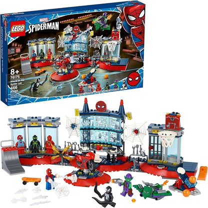 LEGO Marvel Spider-Man Attack on The Spider Lair 76175 Cool Building Toy Featuring The Spider-Man Headquarters Includes Spider-Man Green Goblin and Venom Minifigures