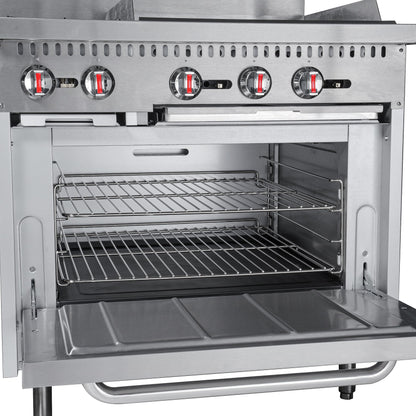 KoolMore 36 in. 2 Burner Commercial Liquid Propane Range with 24 in. Griddle (KM-CRG36-LP)
