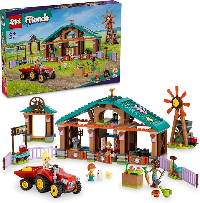 Lego Friends The Sanctuary of The Farm Animals Building Toy with Tractor Mill 3 Mini Dolls and 5 Animals Toys for Girls and Children from 6 Years and Older Gift Ideas 42617