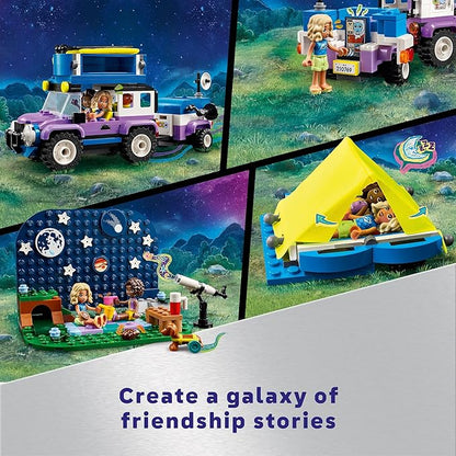 LEGO Friends Stargazing Camping Vehicle Adventure Toy Includes 2 Mini-Dolls Camping Trailer Telescope Toy and a Dog Figure Science Gift Idea for Girls Boys and Kids Ages 7 and Up 42603