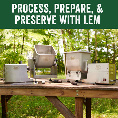 LEM Products BigBite Tilt Meat Mixer, 25 lb Stainless Steel Meat Mixer for Ground Beef, Sausage Making, Kitchen Meal Prep, Manual or Grinder-Driven Mixing for Home Use