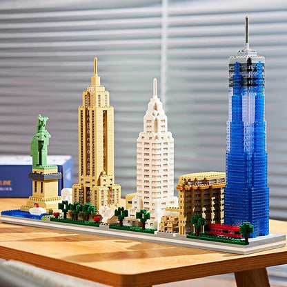 New York Iconic Architecture Skyline Micro Building Blocks – Challenging Construction Set for Adults and Teens 14+ 3452 Pieces Perfect Home and Office Decoration Gift for Friends