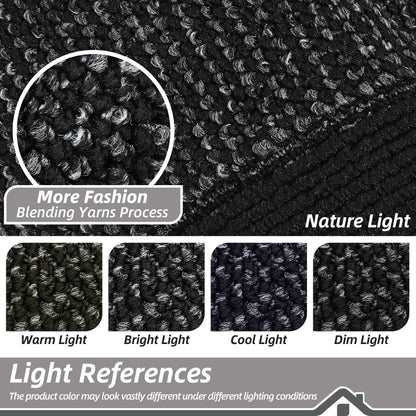BEQHAUSE Kitchen Rugs and Mats Set of 2 Non-Slip Kitchen Mats for Floor, Absorbent and Stain Resistant Kitchen Runner, Machine Washable Rugs for Kitchen, Laundry & Sink, 24"x36"+24"x60", Black