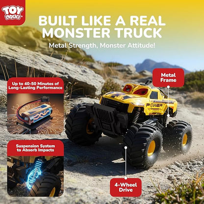 Monster Truck RC Car for Kids 2.4GHz 4WD Off-Road Remote Control Truck with Water Spray Lights &amp Music 360° Rotation Waterproof All-Terrain Car for Boys Ages 6+ Carros De Control Remoto 4x4