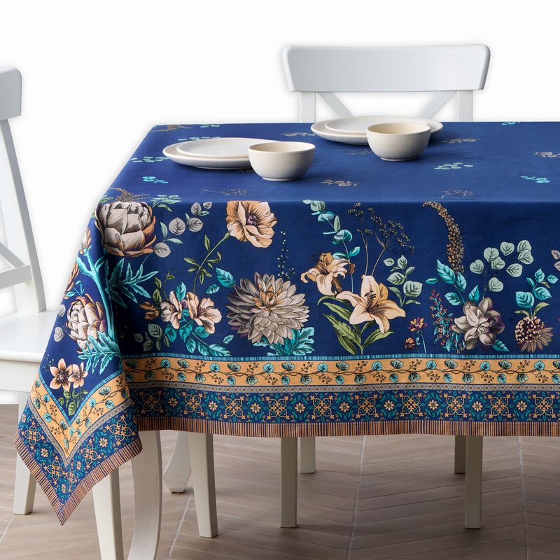 Maison d' Hermine Premium Table Cloth Rectangle Table 100% Combed Cotton 90 x 70 Inches Tablecloth Reusable Decorative for Dining Room, Farmhouse, Home, Party, Festive & Wedding - Artichoke