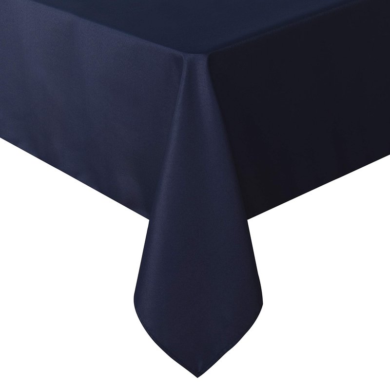 sancua Rectangle Tablecloth - 60 x 84 Inch - Stain and Wrinkle Resistant Washable Polyester Table Cloth, Decorative Fabric Table Cover for Dining Tables, Buffet Parties and Camping, Navy