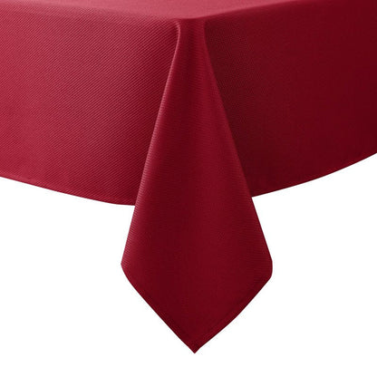 Biscaynebay Textured Fabric Christmas Table Cloth Rectangle 60x84 Inches, Red Water Resistant Spill Proof Tablecloths for Dining, Kitchen, Wedding and Parties, Machine Washable