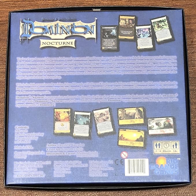 Rio Grande Games Dominion Nocturne Expansion Strategy Board Game Deck Building Card Game for 2-6 Players 30 Minutes
