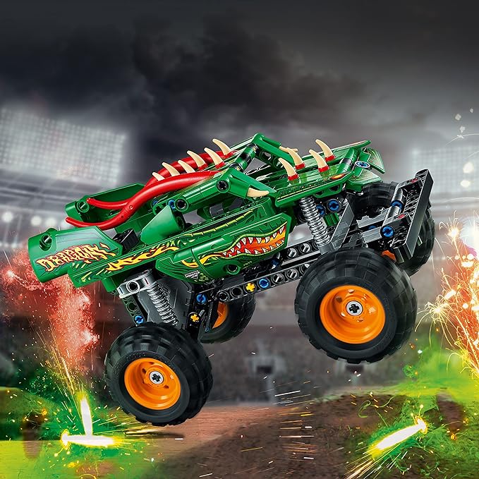 LEGO Technic Monster Jam Dragon Monster Truck Toy for Boys and Girls 2in1 Racing Pull Back Car Toys for Off Road Stunts Kids Birthday Gift Idea Great Activity for Kids 42149