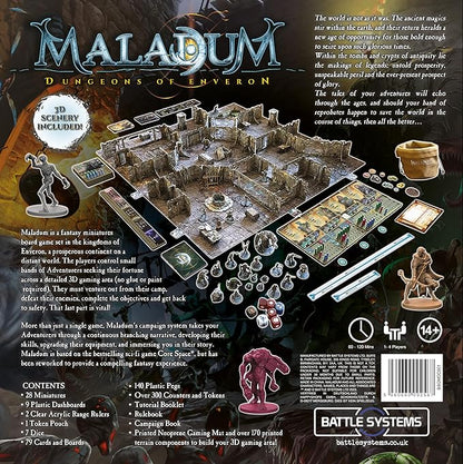 Maladum Dungeons of Enveron Starter Set - Fantasy Dungeon Crawler Game Immersive Terrain Solo Co-op and Adversarial Play
