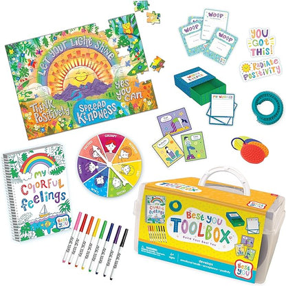 MindWare Best You Toolbox: Yoga and Mindfulness Practices for Children Activity - Includes Coloring Activities Yoga Exercises Puzzles CBT Tools for Emotional Regulation &amp More
