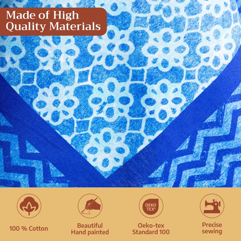 Maison d' Hermine Table Cloth Rectangle Table 100% Cotton 70 x 120 Inches Tablecloth Reusable Decorative for Dining Kitchen Room Farmhouse Home Gifts for Mothers Day Spring Summer - Indigo Love