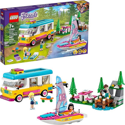 LEGO Friends Forest Camper Van and Sailboat 41681 Building Kit Forest Toy New 2021 (487 Pieces)