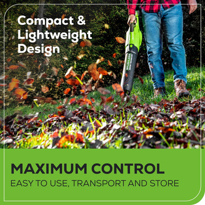 Greenworks 40V (130 MPH / 550 CFM ) Brushless Axial Leaf Blower, Ultra-Powerful for Wet Leaves, Heavy Debris, Gravel and Driveway Snow, Includes 4.0Ah Battery and Charger