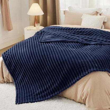 Bedsure GentleSoft Blanket - Cozy Navy Blue California King Size Throw, 102x96 Inches for Ultimate Comfort