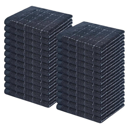 Homaxy 100% Cotton Terry Kitchen Dish Cloths, Ultra Soft and Absorbent Dish Towels for Kitchen, Suitable for Drying and Washing Dishes, 24 Pack, 12 x 12 Inches, Dark Grey