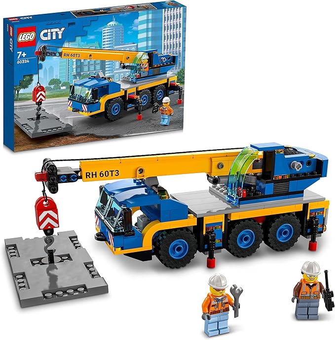 Lego 60324 City Off-Road Crane Crane and Truck Toy with Hooks Buildable Vehicle Toy for Boys and Girls from 7 Years Gift for Children and Fans of Construction Vehicles