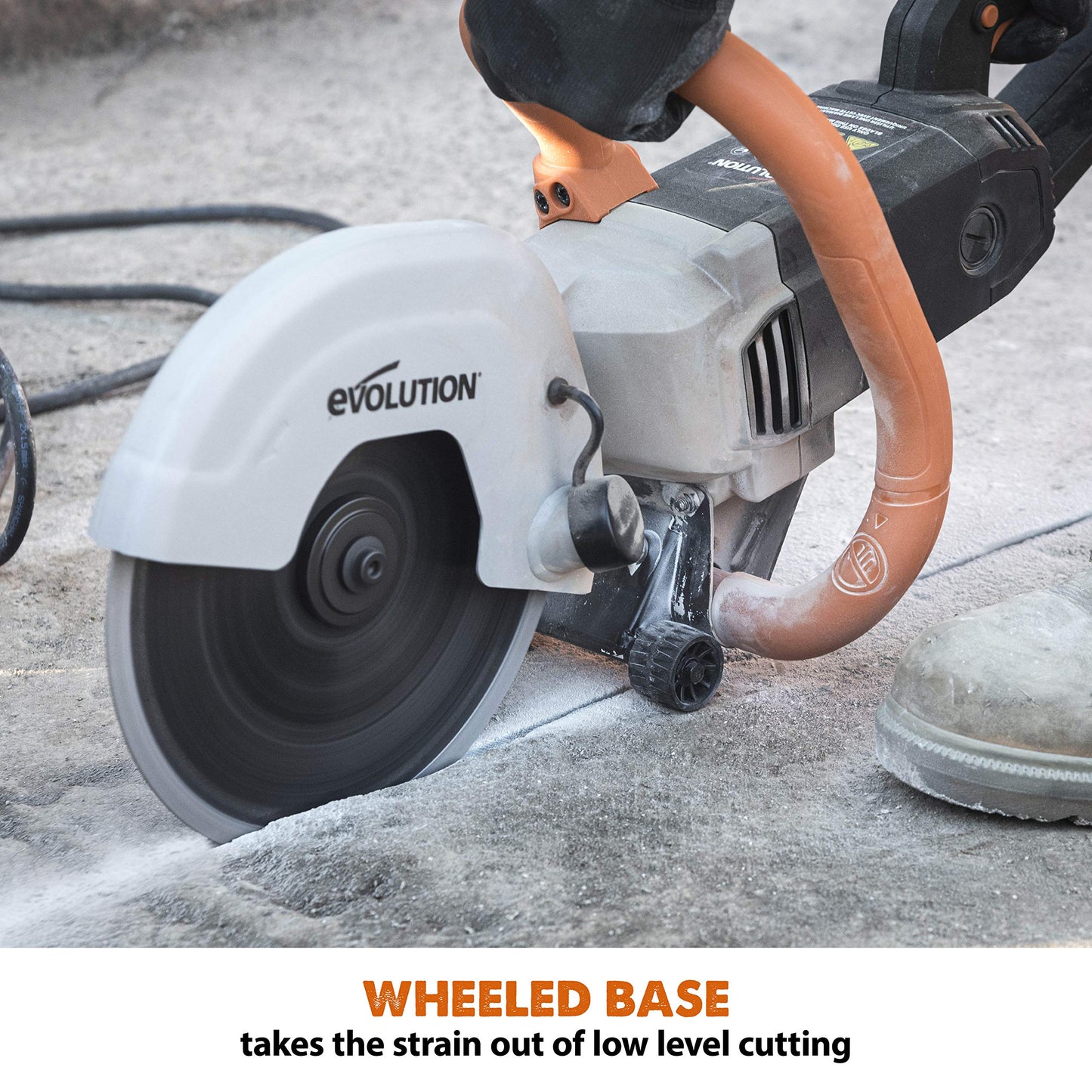 Evolution R230DCT - 9 in Concrete Saw (Circular, Angle Grinder, Cut Off Saw) - 15A Motor, No Gas - 3-1/2 In Cut - Incl Diamond Masonry Blade