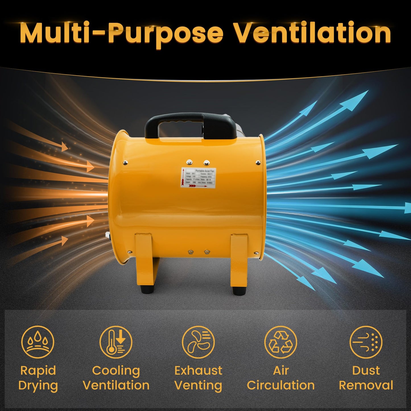 dreamdragon 12 Inch Explosion Proof Fan, 3450 RPM Industrial Ventilator with 550W Motor, 110V 60Hz, for Hazardous Locations, Paint Booths & Chemical Plants