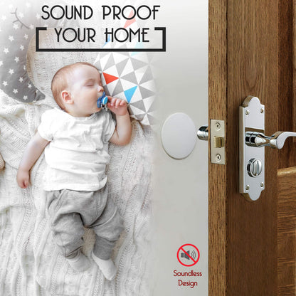 Door Stoppers - Large 3.15" (4 PCS) - Door Stoppers for Wall with Strong Back Adhesive - Quiet and Shock Absorbent Silicone Wall Protectors from Door Knobs - Protects Every Surface - White
