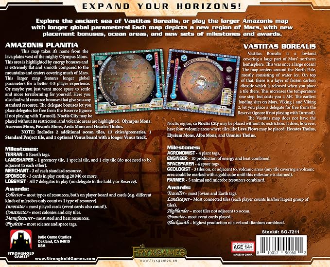 Stronghold Games - Terraforming Mars Amazonis &amp Vastitas - Strategy Board Game Expansion - for 1 to 5 Players and Ages 12+