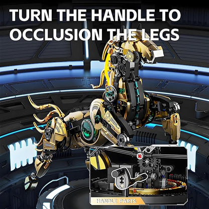 Mechanical Horse Building Block Set Build &amp Pose with Movable Legs – Engaging DIY Model Kit for Kids and Teens