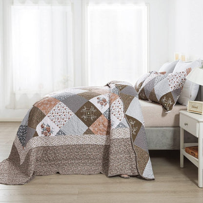 HoneiLife Oversized King Bedspreads 120x120-3 Pcs California King Quilt, Extra Large Quilt Sets All Season Use,Rustic Bedding Sets King Size,Reversible Coverlet Lightweight Microfiber Bed Quilts