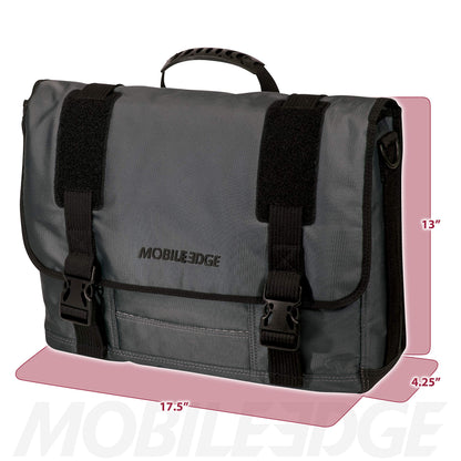 Mobile Edge ECO Laptop Messenger Bag for Men and Women, Fits Up To 17.3 Inch Laptops, Travel Work Computer Bag, Cotton Canvas, Padded Pockets, Black