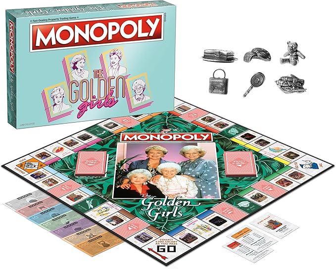 Monopoly: The Golden Girls Board Game | Buy Sell Trade Fan-Favorite Locations | Classic Monopoly Game Featuring Golden Girls TV Show Theme | Officially-Licensed Golden Girls Merchandise