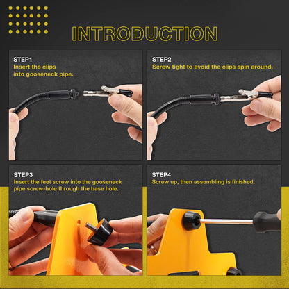 KOTTO LED Lighted Magnifying Five Arms Helping Hands Soldering Station,Strong Suction Smoke Absorber for Soldering