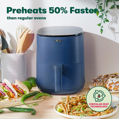 BELLA 2.9QT Touchscreen Air Fryer, No Pre-Heat Needed, No-Oil Frying, Fast Healthy Evenly Cooked Meal Every Time, Dishwasher Safe Non Stick Pan and Crisping Tray for Easy Clean Up, Matte Blue