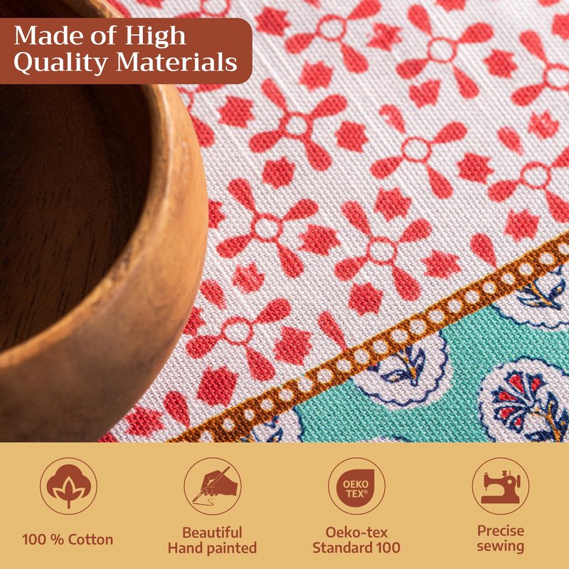 Maison d' Hermine Table Cloth Rectangle Table 100% Cotton 60 x 108 Inches Tablecloth Reusable Decorative for Dining Kitchen Room Farmhouse Home Gifts for Mothers Day Spring Summer - Provence