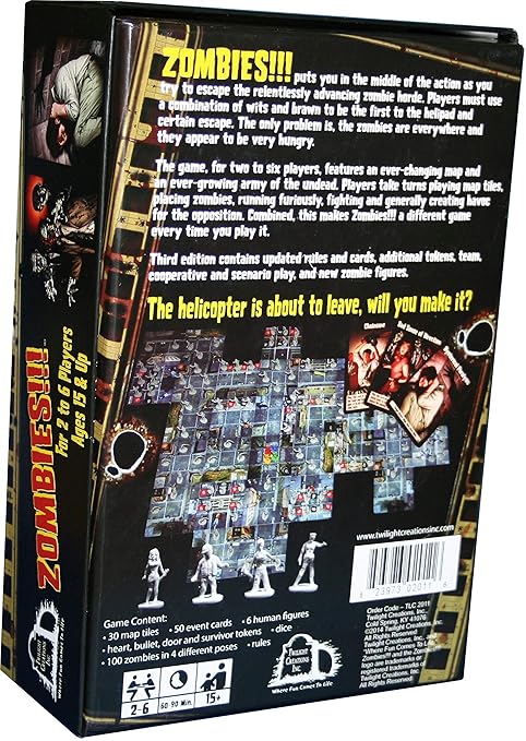 Twilight Creations Zombies Third Edition - Zombie Survival Board Game - for 2-6 Players Ages 15+