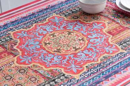 Maison d' Hermine Table Cloth Rectangle Table 100% Cotton 60 x 120 Inches Fall Tablecloth Reusable Everyday Use for Thanksgiving Christmas Decorations Dining Farmhouse Party (Ispahan)
