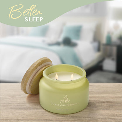 Healing | 2-Wick Scented Candles for Home | Natural Non Toxic Soy Candles with Essential Oils | Eucalyptus & Peppermint | 50 Hour Long Burning | Aromatherapy Candle Jar with Lid - 9.5 oz