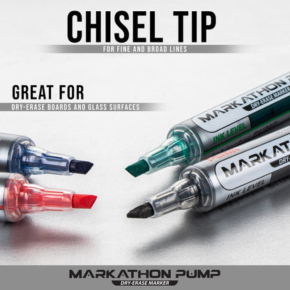 Pentel Markathon Pump Dry Erase Marker, Chisel Tip, Blue Ink, 12 Pack (MWL6SX-C)