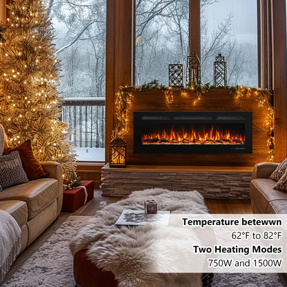 Valuxhome 45" Electric Fireplace Heater for Living Room,Timer, Overheating Protection, 5100BTU,Touch Screen, Black