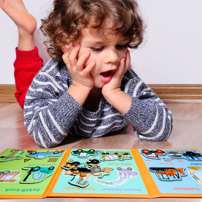 Magnetic Puzzles for Kids Ages 1-3, Travel Toddler Puzzles Ages 2-4 Year, Excavator Refrigerator Magnet for Kids Learning Gift for Road Trip