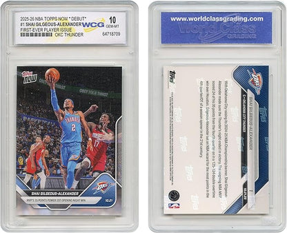 2025 NBA Topps Now Debut SHAI GILGEOUS-Alexander SGA Oklahoma City Thunder 1st Player Issue Card #1 - Graded GEM-Mint 10