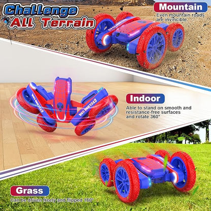 Remote Control Car Spider RC Cars Double Sided 360°Flip 4WD Rechargeable Drift RC Race Car Boys Toys Birthday Gifts for 4 5 6 7 8 9 10 11 12 Year Old Boys Easter Basket Stuffers for Kids