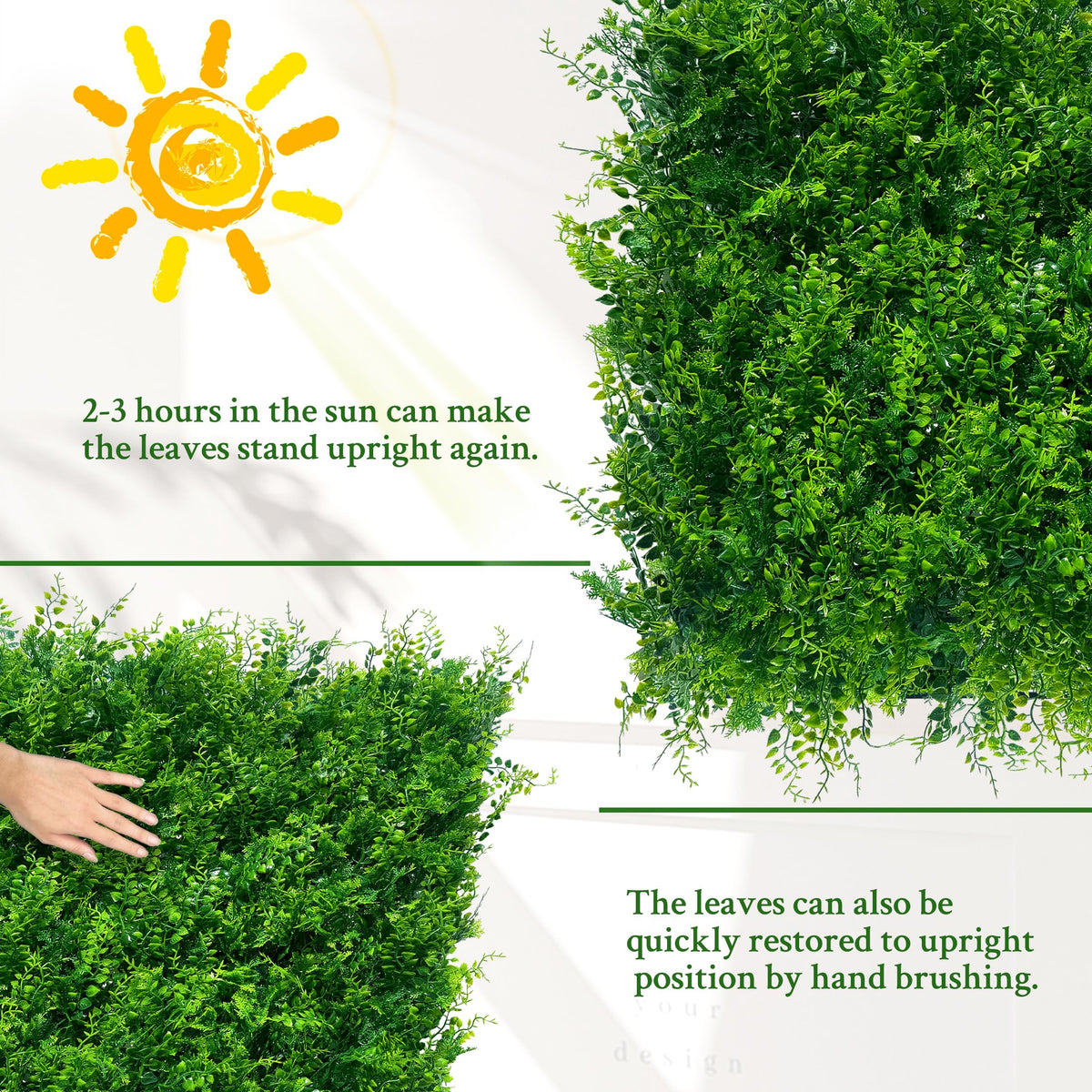 ODTORY Artificial Plants Hedge Wall Panels：40x120 Inch (33.5 sqft) UV-Anti Greenery Boxwood Fence Privacy Screen, Faux Ivy Grass Wall with Fake Leaves for Indoor Outdoor Background Covering