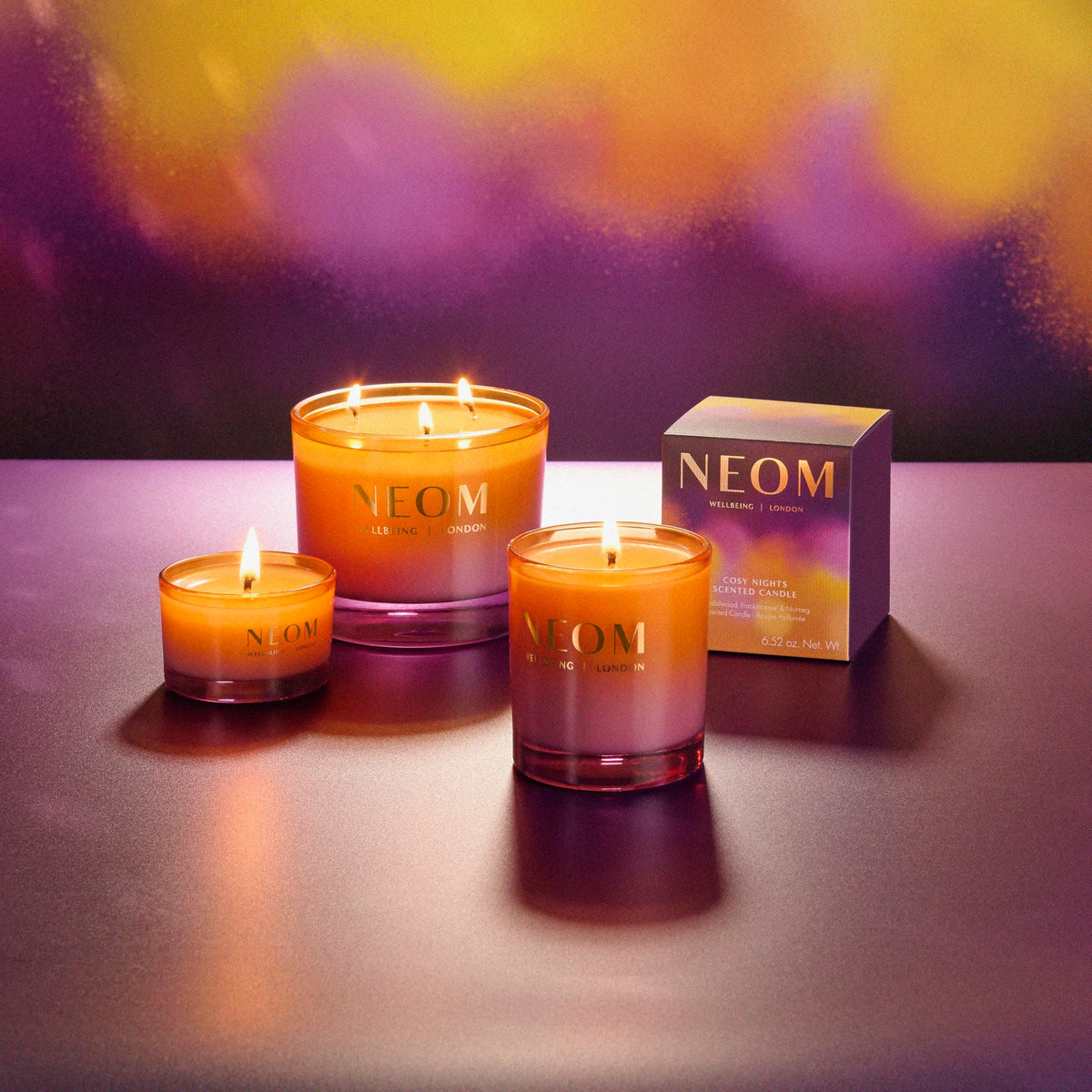 NEOM Cosy Nights Candle,1 Wick | Sandalwood, Frankincense & Nutmeg I 100% Naturally derived Wax I 100% Natural fragrances I Relaxing