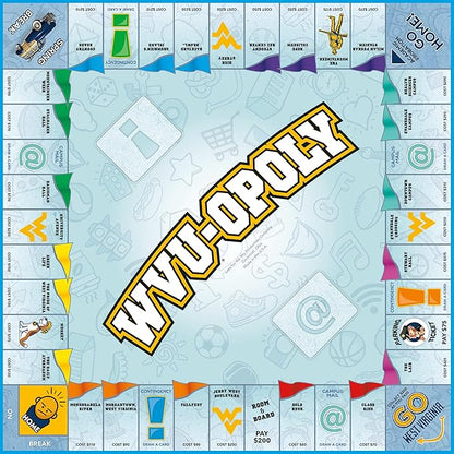 Late for the Sky West Virginia-Opoly Board Game – WVU Campus Edition Family Strategy Game for 2-6 Players College Town Tokens Fast One-Hour or Classic Play